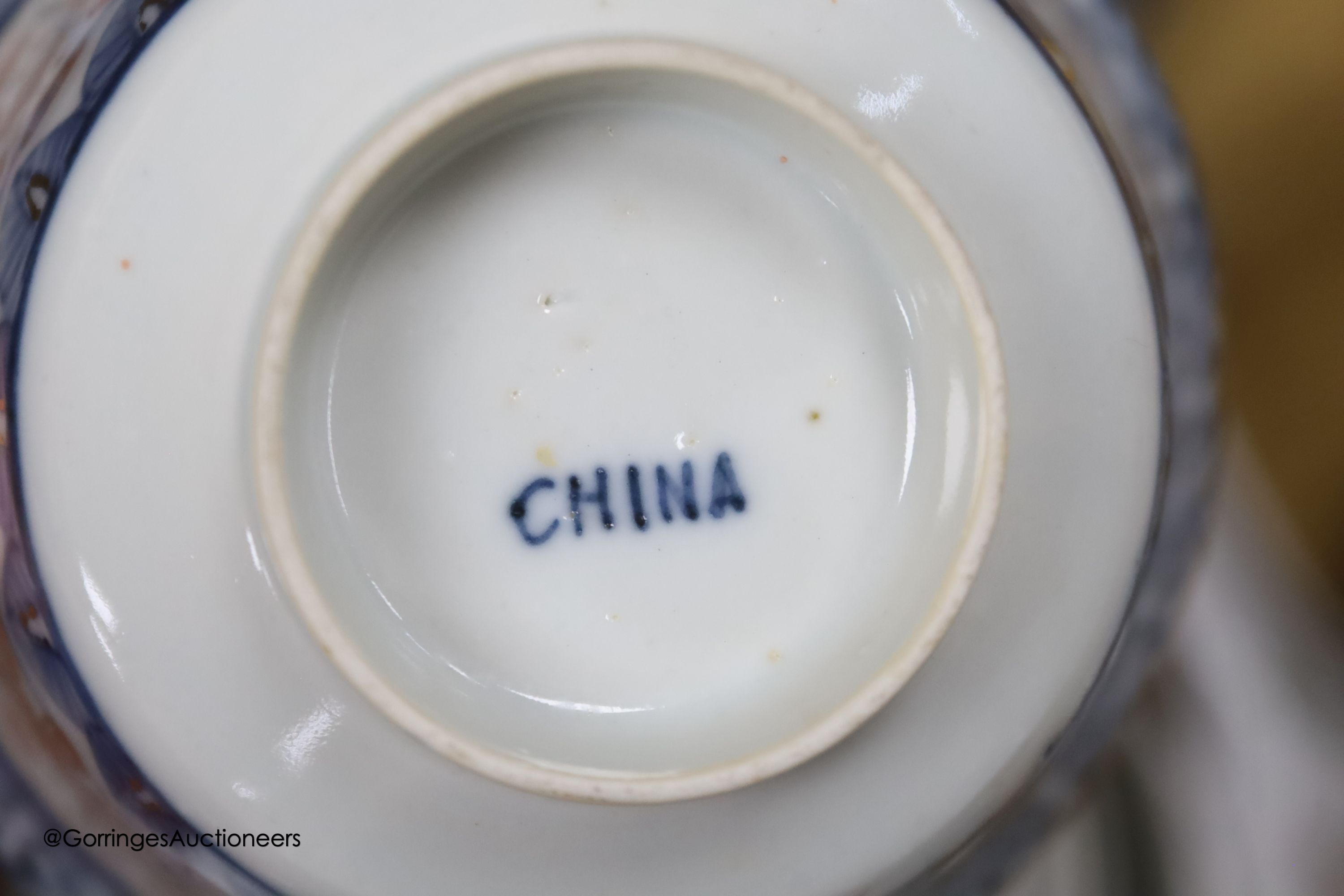 A group of Chinese famille rose bowls and 'dragon' rice supper wares